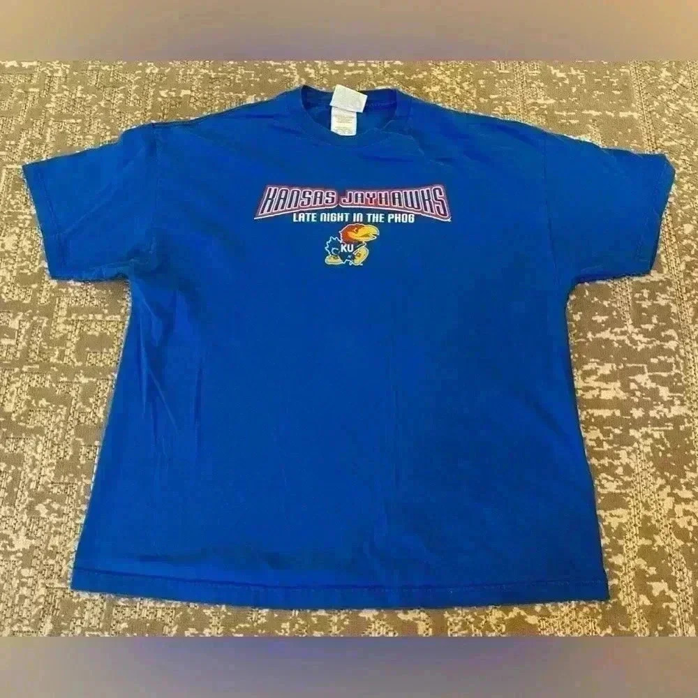 Kansas Jayhawks 2003 Late Night Short‎ Sleeve Men’s size 2XL color Blue